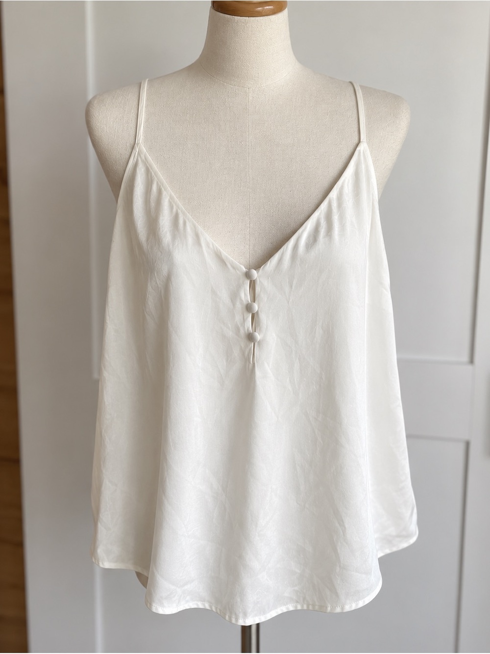NWT A New Day Ivory Satin Jacquard Cami Tank Top XL
